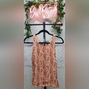 American eagle floral/paisley tie up back tank top